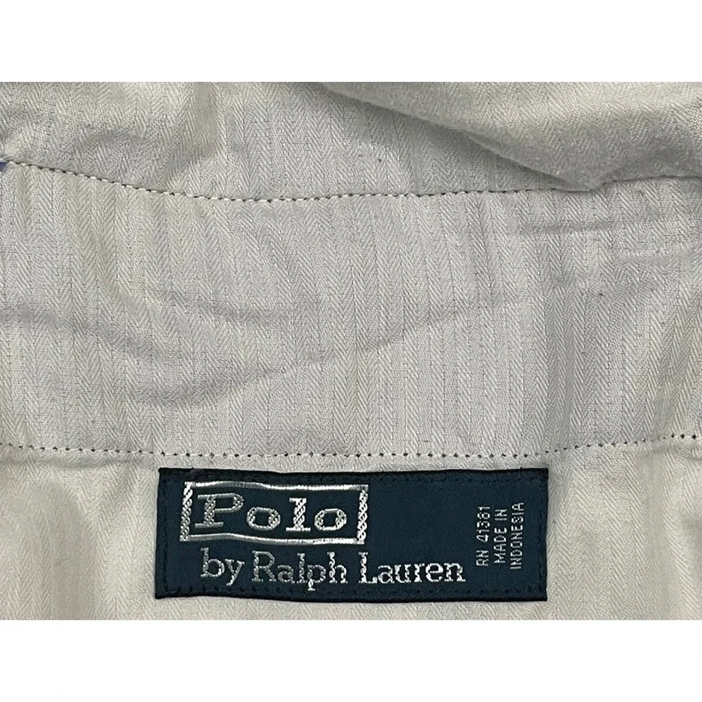 VTG Polo Ralph Lauren Shorts Men‎ 32 Flat Front Blue Chino Y2K Preppy Classic